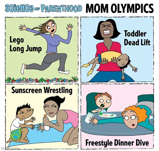 Mom Olympics | image tagged in parenthood,lego,comics,comics/cartoons,mom,olympics | made w/ Imgflip meme maker