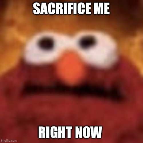 elmo wants to die | SACRIFICE ME; RIGHT NOW | made w/ Imgflip meme maker