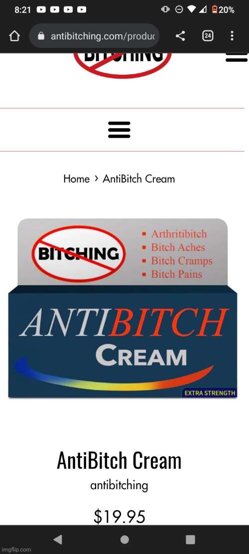 Anti bitch cream | image tagged in anti bitch cream | made w/ Imgflip meme maker
