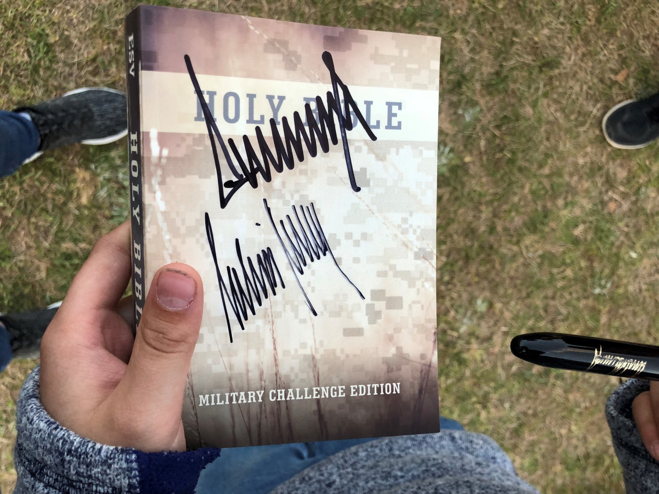 "Military Challenge Edition" bible signed by donald trump Blank Meme Template