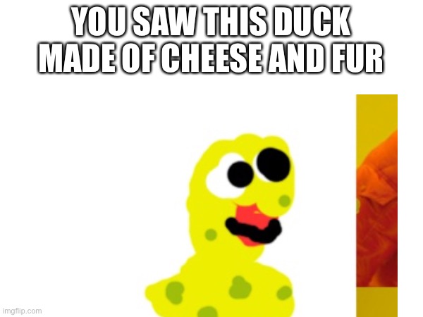 Cheesy the duck | YOU SAW THIS DUCK MADE OF CHEESE AND FUR | made w/ Imgflip meme maker