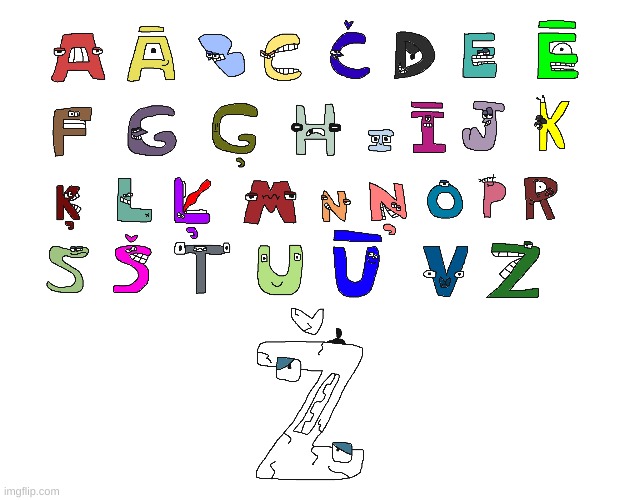 Latvian Alphabet Lore | image tagged in alphabet lore,fanart | made w/ Imgflip meme maker