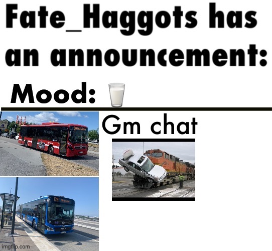 Fate_Haggots announcement template 3 | 🥛; Gm chat | image tagged in fate_haggots announcement template 3 | made w/ Imgflip meme maker