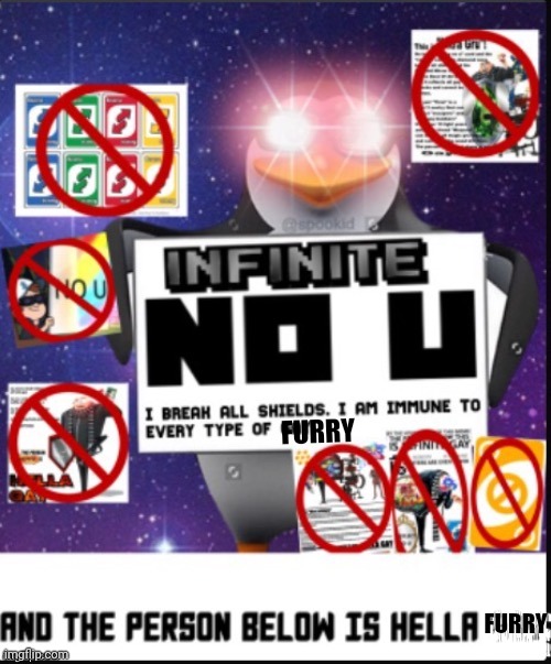Infinite No U | FURRY FURRY | image tagged in infinite no u | made w/ Imgflip meme maker