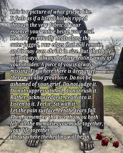 Grief | image tagged in grief,true love,healing | made w/ Imgflip meme maker