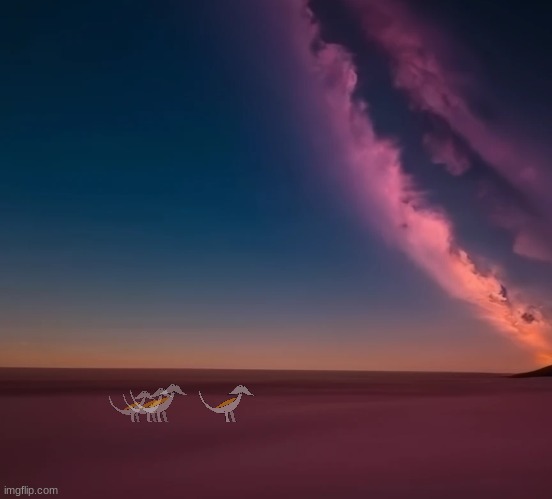 A pack of male vossids patrolling the salt flats (background by craiyon) | made w/ Imgflip meme maker