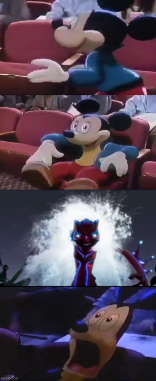 Mickey Mouse is scared of Chelsea/Nerrisa | image tagged in oh boy my favorite seat,mickey mouse | made w/ Imgflip meme maker