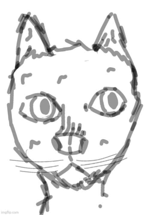 I sketched my old ass cat | made w/ Imgflip meme maker