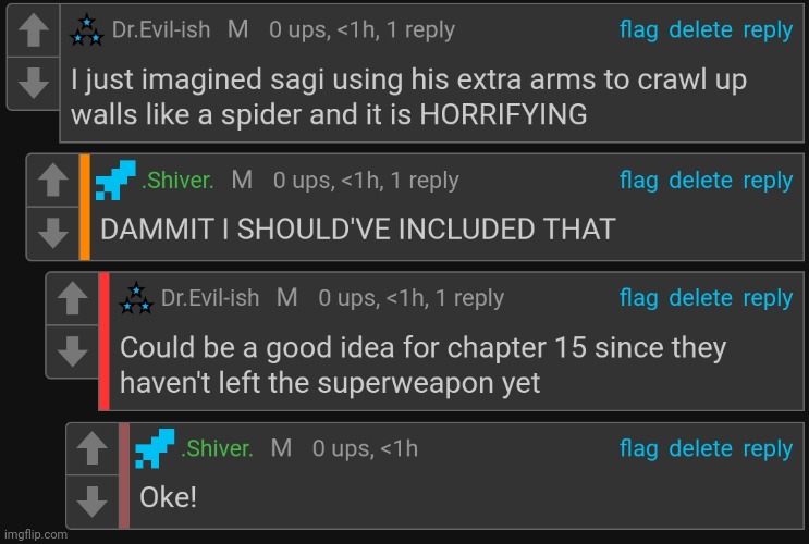 Prepare to have nightmares after reading chapter 15 because I just gave shiver the best idea ever | made w/ Imgflip meme maker