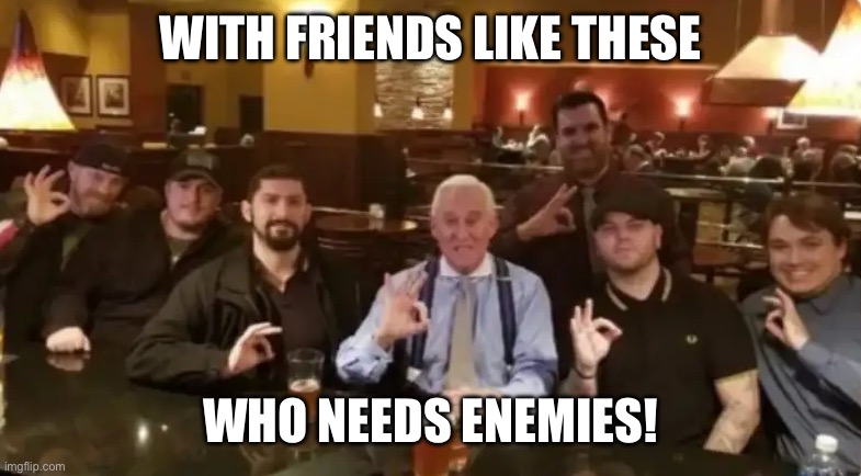 Racist Assholes | WITH FRIENDS LIKE THESE WHO NEEDS ENEMIES! | image tagged in racist assholes | made w/ Imgflip meme maker