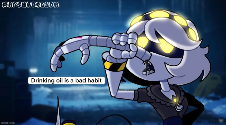 Drinking oil is a bad habit (Art by Marshadellow) | made w/ Imgflip meme maker