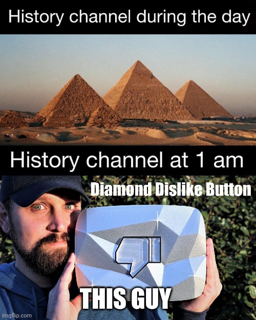 Diamond dislike button on history channel | THIS GUY | image tagged in history channel at 1 am | made w/ Imgflip meme maker