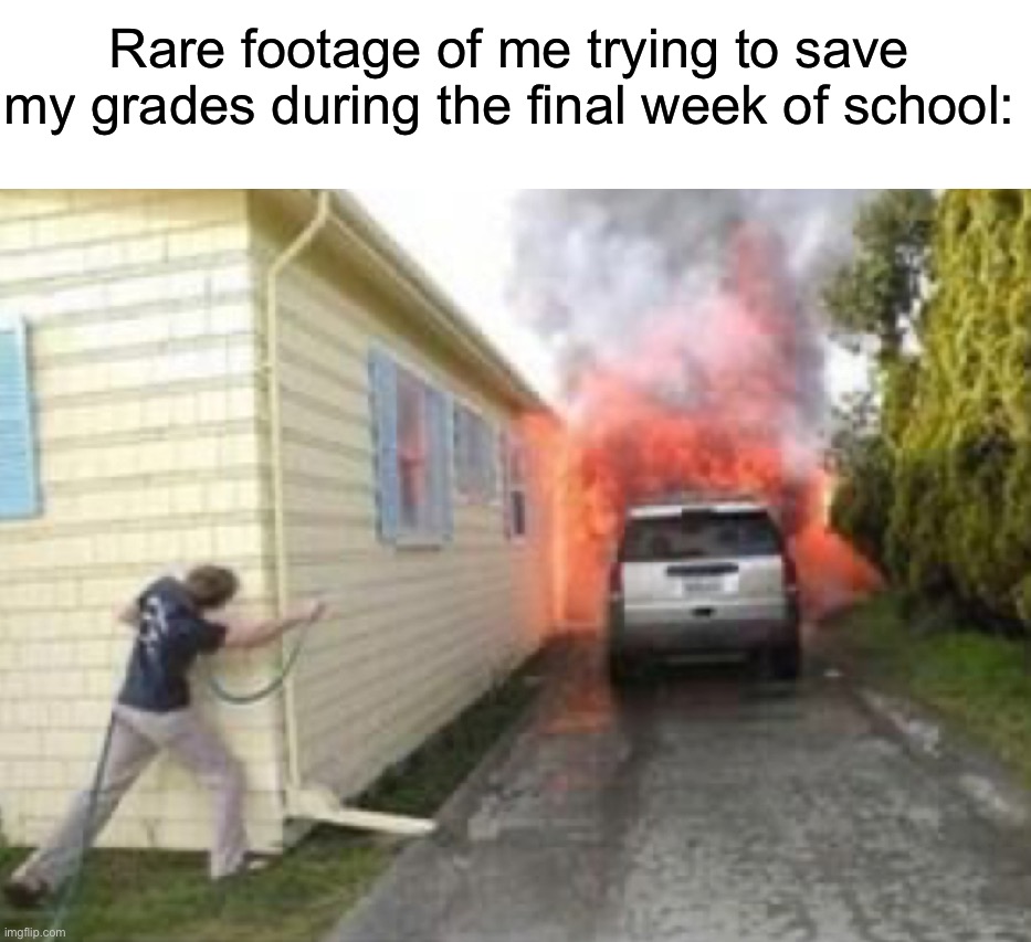 Not true for me, I hope it isn’t for anyone else as well | Rare footage of me trying to save my grades during the final week of school: | image tagged in memes,funny,true story,relatable memes,school,grades | made w/ Imgflip meme maker