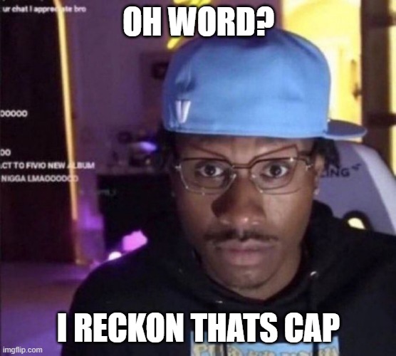 yup | OH WORD? I RECKON THATS CAP | image tagged in what | made w/ Imgflip meme maker