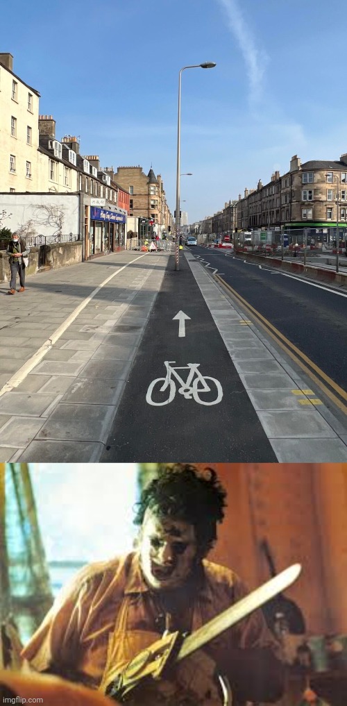 Blocking bike area | image tagged in texas chainsaw,bike,you had one job,headlights,headlight,memes | made w/ Imgflip meme maker