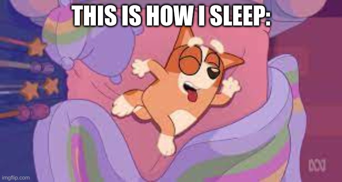 THIS IS HOW I SLEEP: | image tagged in bluey | made w/ Imgflip meme maker