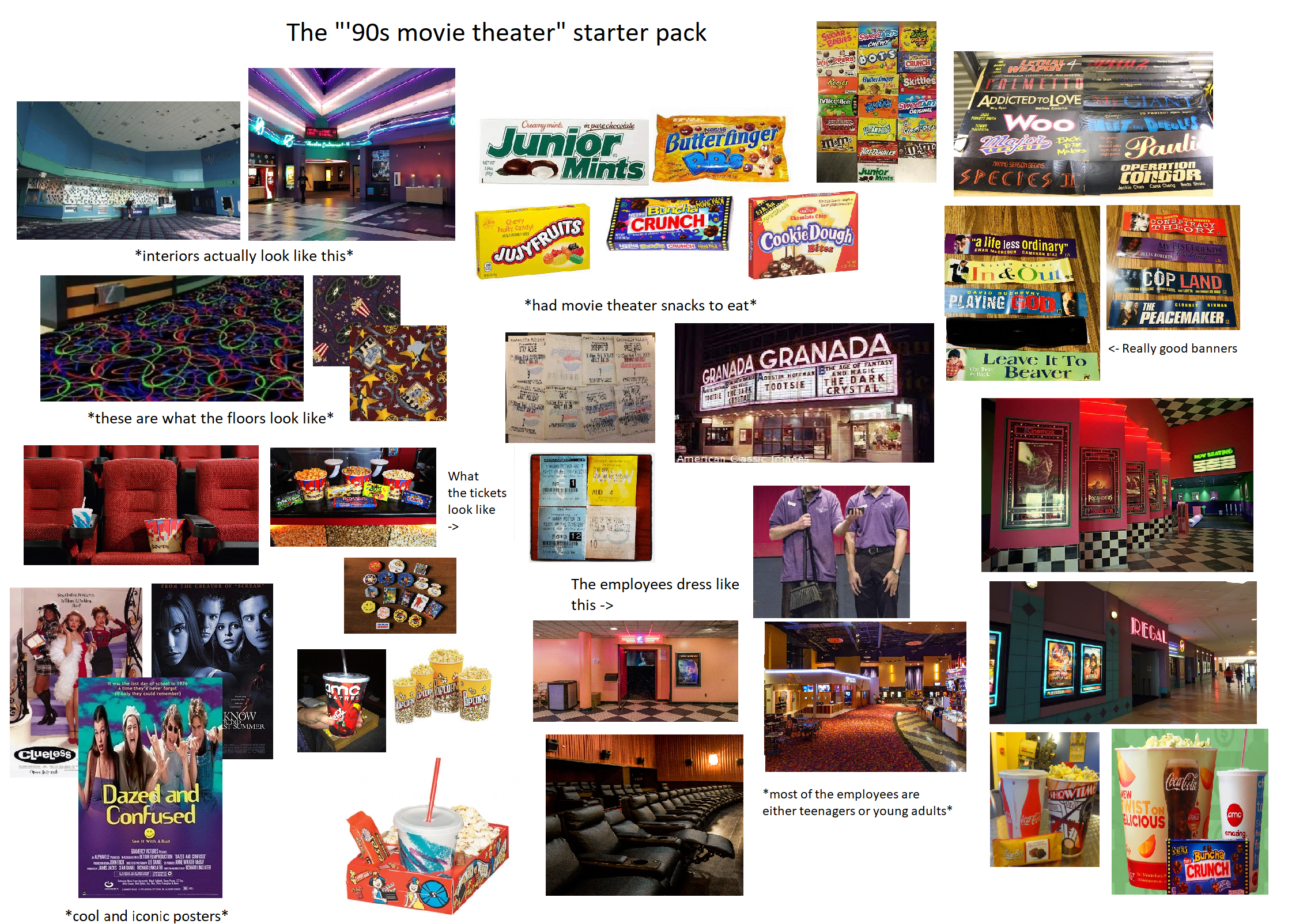 The "'90s movie theater" starter pack : r/starterpacks Blank Meme Template