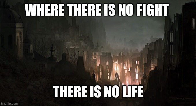 Fighting Spirit | WHERE THERE IS NO FIGHT; THERE IS NO LIFE | image tagged in fight,life lessons,life hack,spirituality,philosophy | made w/ Imgflip meme maker