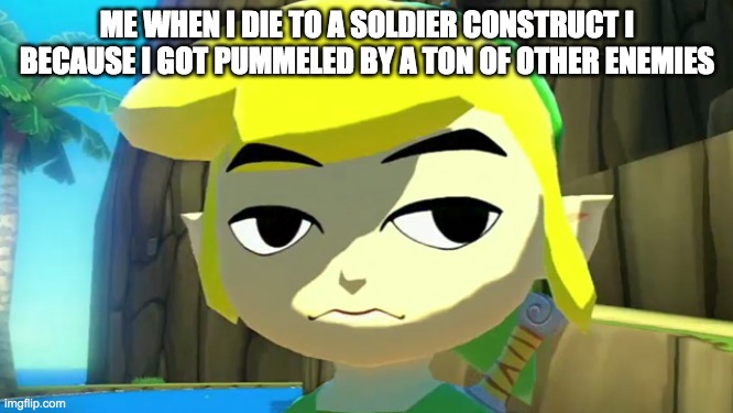 But its true | ME WHEN I DIE TO A SOLDIER CONSTRUCT I BECAUSE I GOT PUMMELED BY A TON OF OTHER ENEMIES | image tagged in zelda,tears of the kingdom | made w/ Imgflip meme maker