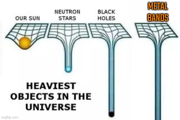 "Heavy" metal, get it? | METAL BANDS | image tagged in heaviest objects,pun | made w/ Imgflip meme maker