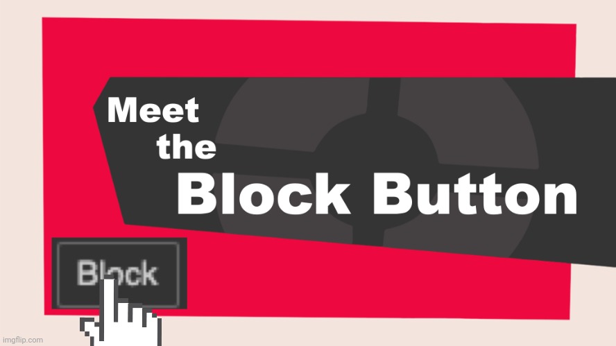 Meet the block button | image tagged in meet the block button | made w/ Imgflip meme maker