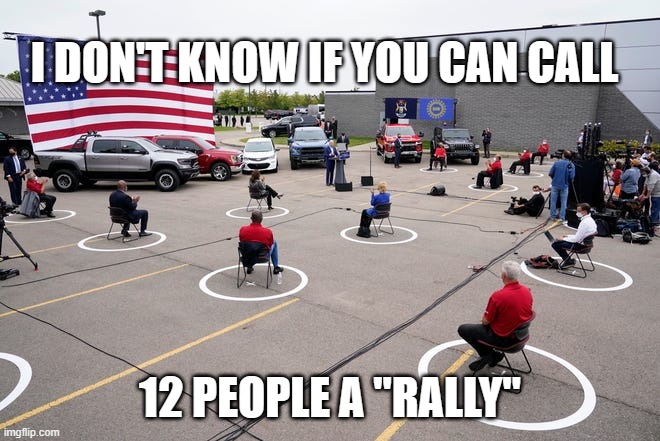 Biden rally | I DON'T KNOW IF YOU CAN CALL 12 PEOPLE A "RALLY" | image tagged in biden rally | made w/ Imgflip meme maker