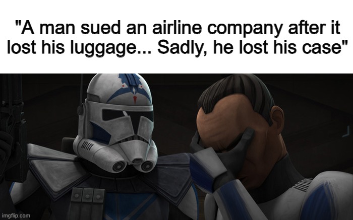 *Face palm* ~-~ | "A man sued an airline company after it lost his luggage... Sadly, he lost his case" | image tagged in fives explaining to tup | made w/ Imgflip meme maker