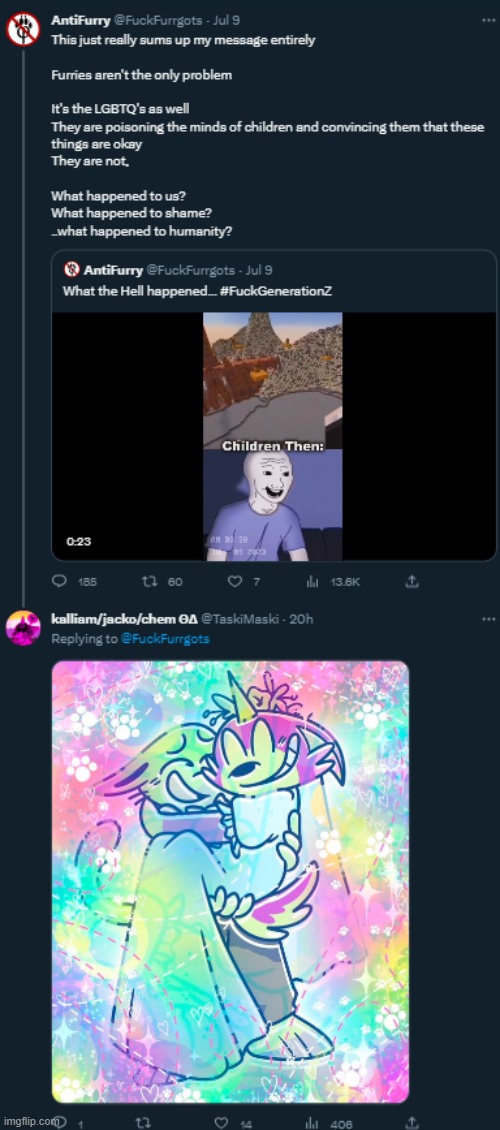 mf got ratioed by a sparklecare fan | made w/ Imgflip meme maker