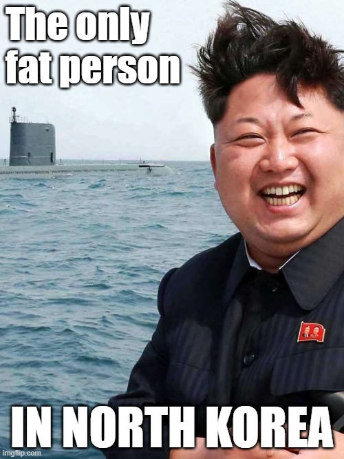 Only Fat Person in North Korea | The only fat person; IN NORTH KOREA | image tagged in kim jong un,obesity,north korea,happy | made w/ Imgflip meme maker