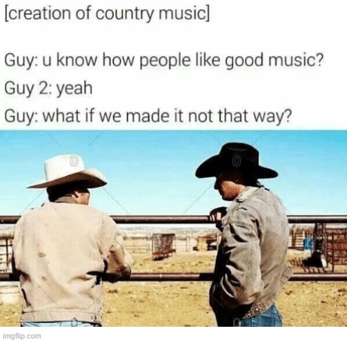 I somewhat disagree with how country music sucks, ngl :P | made w/ Imgflip meme maker