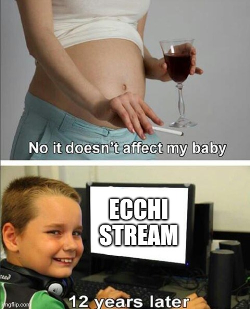 Image Title | ECCHI STREAM | image tagged in no it doesn't affect my baby | made w/ Imgflip meme maker