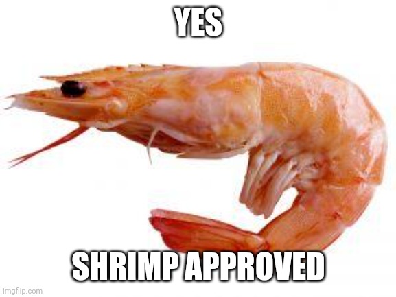 Shrimply | YES SHRIMP APPROVED | image tagged in shrimply | made w/ Imgflip meme maker