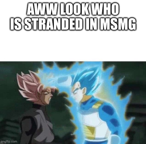 Aww look who can’t say | AWW LOOK WHO IS STRANDED IN MSMG | image tagged in aww look who can t say | made w/ Imgflip meme maker