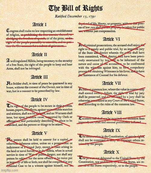 The liberal checklist is nearly complete. | image tagged in politics,bill of rights,tyranny,government corruption,not funny,freedom | made w/ Imgflip meme maker