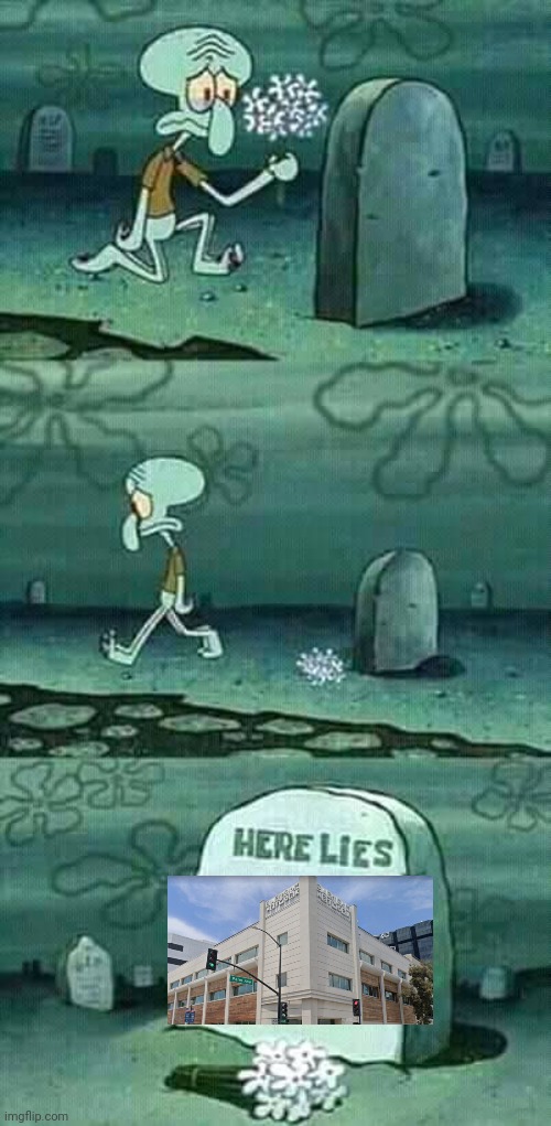 It's the end of an era | image tagged in here lies squidward meme | made w/ Imgflip meme maker