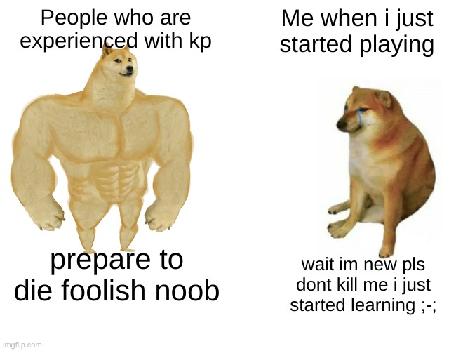 '0' | People who are experienced with kp; Me when i just started playing; prepare to die foolish noob; wait im new pls dont kill me i just started learning ;-; | image tagged in memes,kaiju,furry | made w/ Imgflip meme maker
