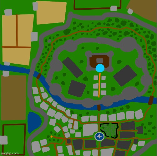 Behold one of my most detailed drawings yet, the map of Stickmania Castle Town! | made w/ Imgflip meme maker