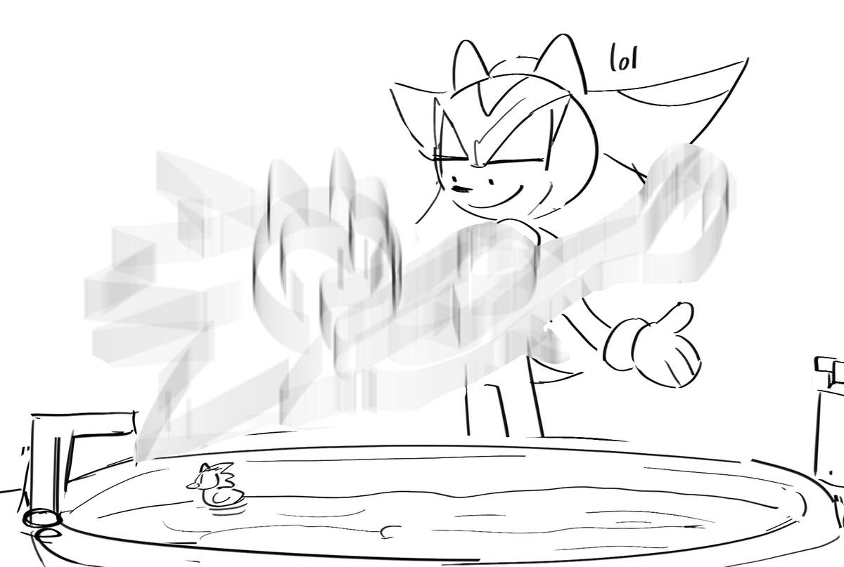 High Quality shadow dropping sonic into a bathtub by xammyoowah Blank Meme Template