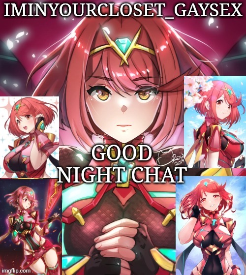 GOOD NIGHT CHAT | image tagged in pyra my beloved | made w/ Imgflip meme maker