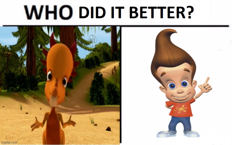 He has that Neutron style. | image tagged in dinosaur train,dinosaurs,jimmy neutron,the neutron style | made w/ Imgflip meme maker