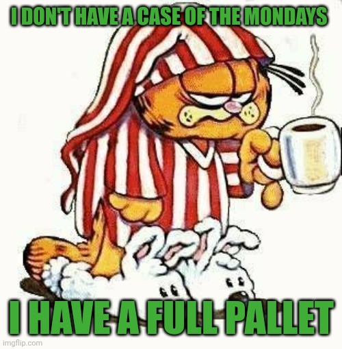 I hate Monday's  | I DON'T HAVE A CASE OF THE MONDAYS; I HAVE A FULL PALLET | image tagged in i hate monday's | made w/ Imgflip meme maker