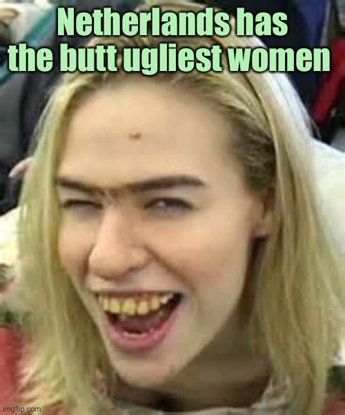 ugly girl | Netherlands has the butt ugliest women | image tagged in ugly girl | made w/ Imgflip meme maker