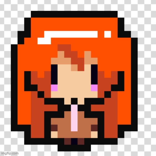 I tried pixel art for the first time :0 | image tagged in orange,drawing,pixel | made w/ Imgflip meme maker