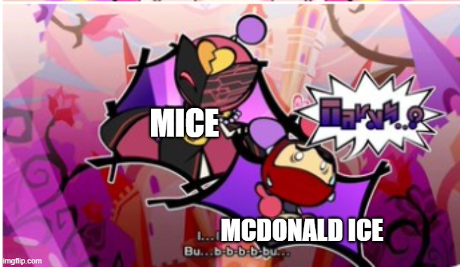 Karaoke Bomber flirting Black Bomber | MICE MCDONALD ICE | image tagged in karaoke bomber flirting black bomber | made w/ Imgflip meme maker