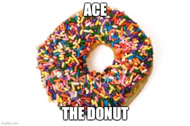 donut | ACE THE DONUT | image tagged in donut | made w/ Imgflip meme maker