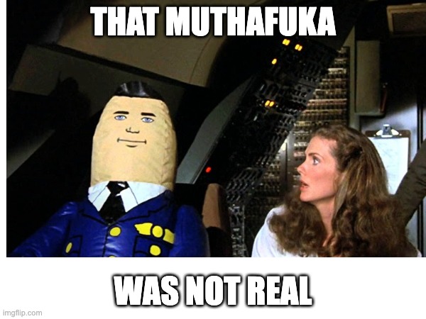 That mofo wasn't real | THAT MUTHAFUKA; WAS NOT REAL | image tagged in funny,conspiracy,conspiracy theory,funny memes,airplane | made w/ Imgflip meme maker