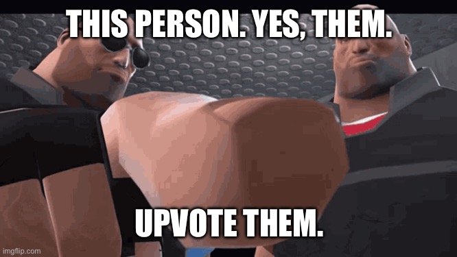 THIS PERSON. YES, THEM. UPVOTE THEM. | made w/ Imgflip meme maker