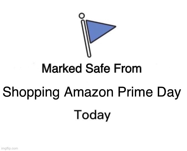Marked Safe From | Shopping Amazon Prime Day | image tagged in memes,marked safe from | made w/ Imgflip meme maker