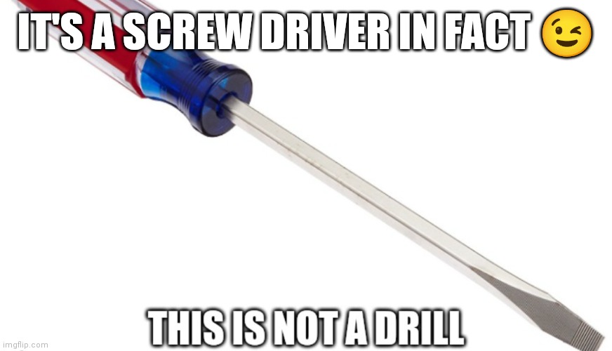 Remember this is a screw driver | IT'S A SCREW DRIVER IN FACT 😉 | image tagged in funny memes,screwdriver,funny,funny materials | made w/ Imgflip meme maker