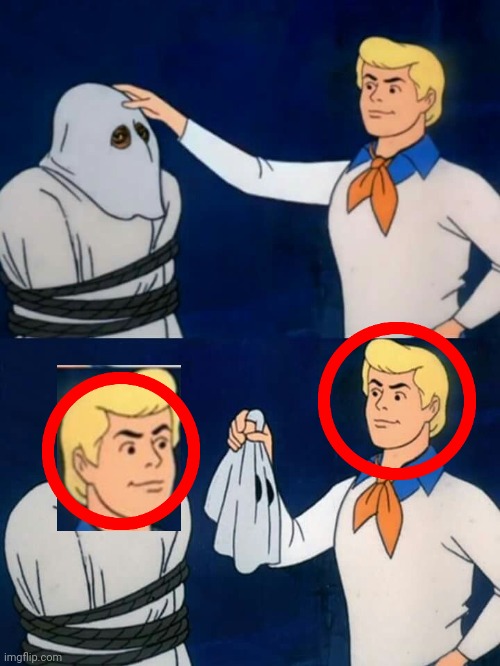 Cringe be like: | image tagged in scooby doo mask reveal | made w/ Imgflip meme maker